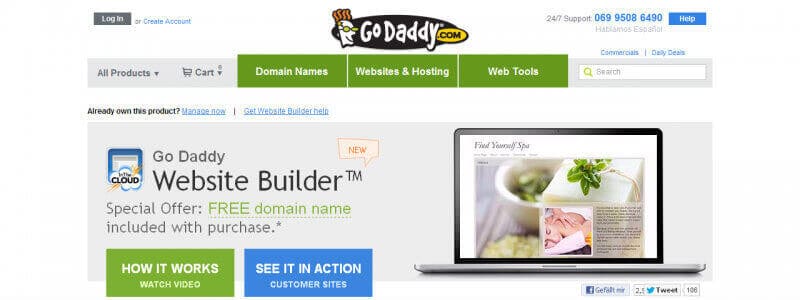 Godaddy Home Page